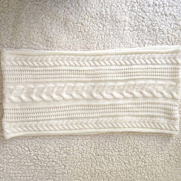 Winter White Cable Knit Infinity Scarf - Picture 5 of 10